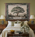 Elegant Acacia Tree Family Tapestry Personalized Name Woven Wall Hanging | Custom Grandparent Gift Vintage Botanical Keepsake Throw Blanket
