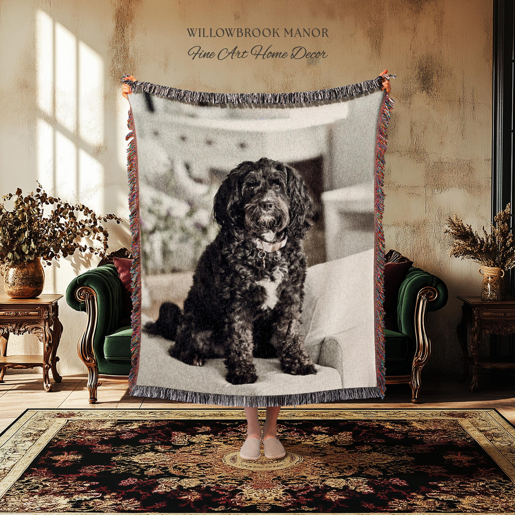 Personalized Special Memory Heirloom Style Nostalgic Home Decor Gift | Custom Woven Tapestry Throw Blanket Sentimental Keepsake Wall Art