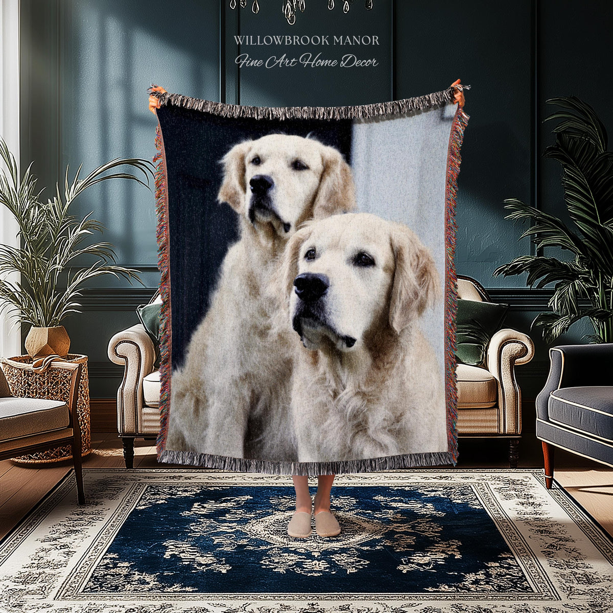 Personalized Special Memory Heirloom Style Nostalgic Home Decor Gift | Custom Woven Tapestry Throw Blanket Sentimental Keepsake Wall Art