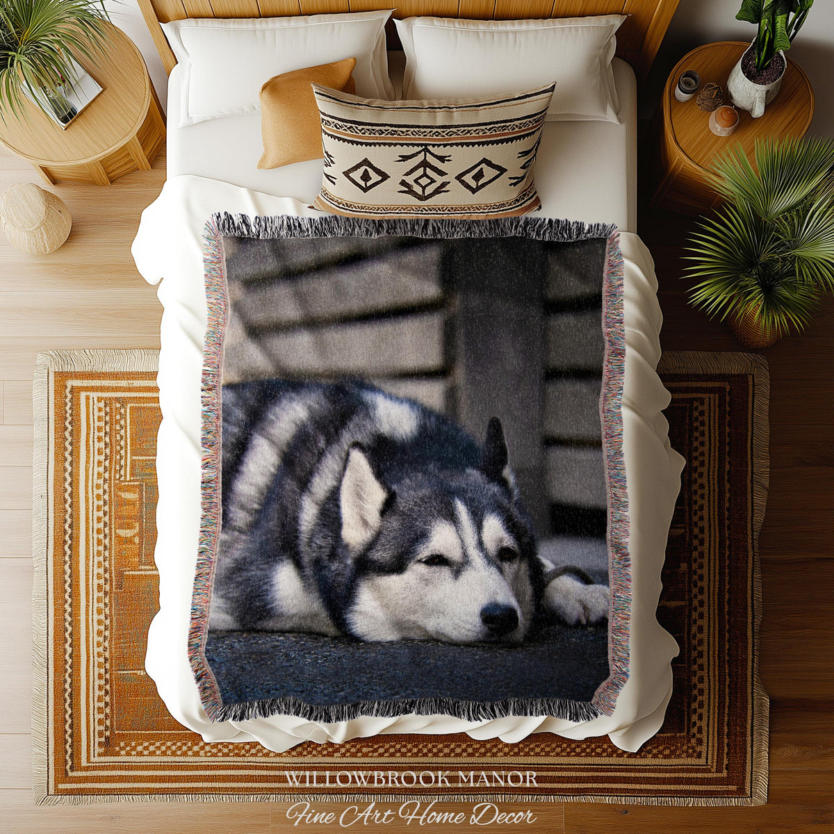 Personalized Special Memory Heirloom Style Nostalgic Home Decor Gift | Custom Woven Tapestry Throw Blanket Sentimental Keepsake Wall Art